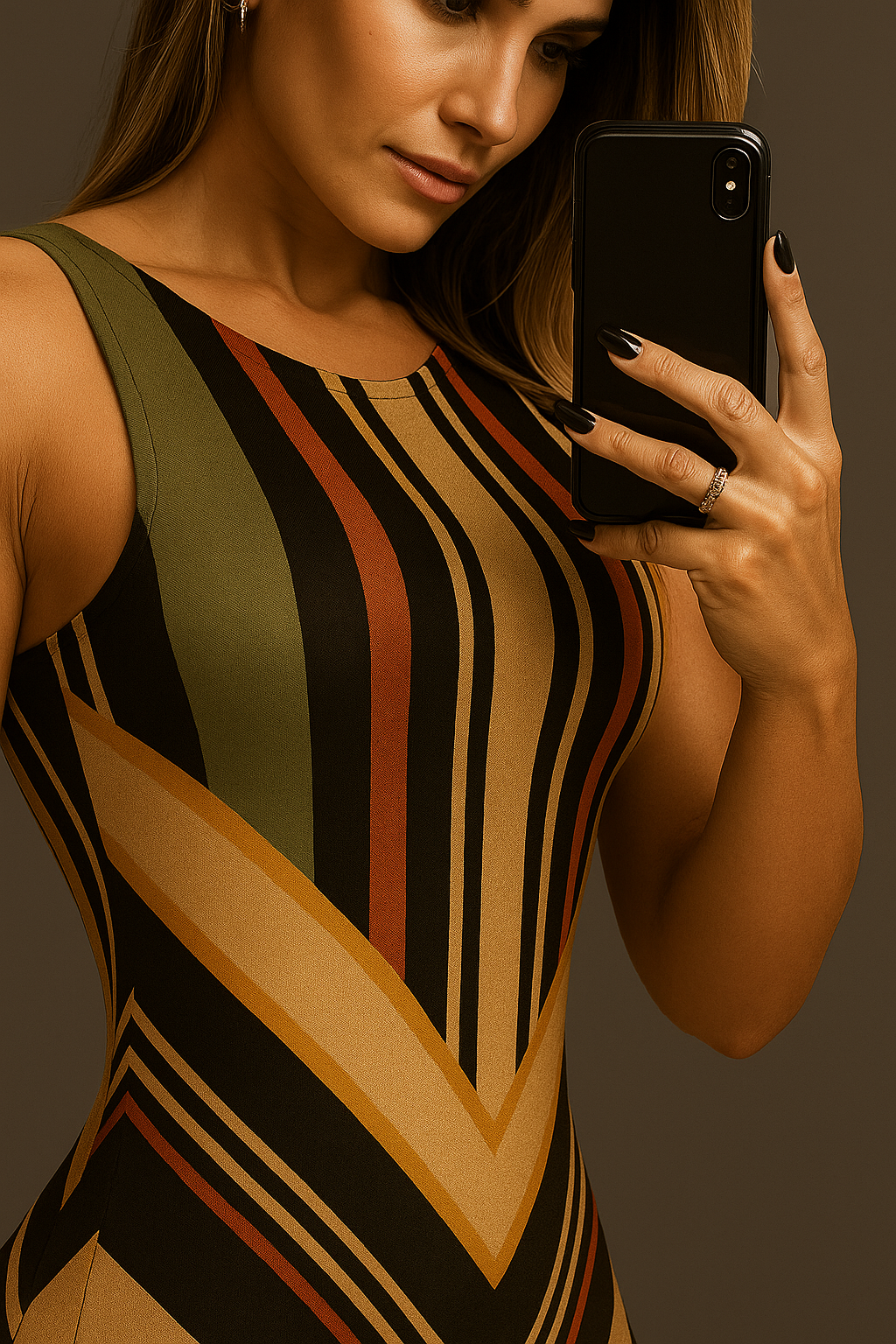 Women’s Multicolor Striped Maxi Dress – Sleeveles