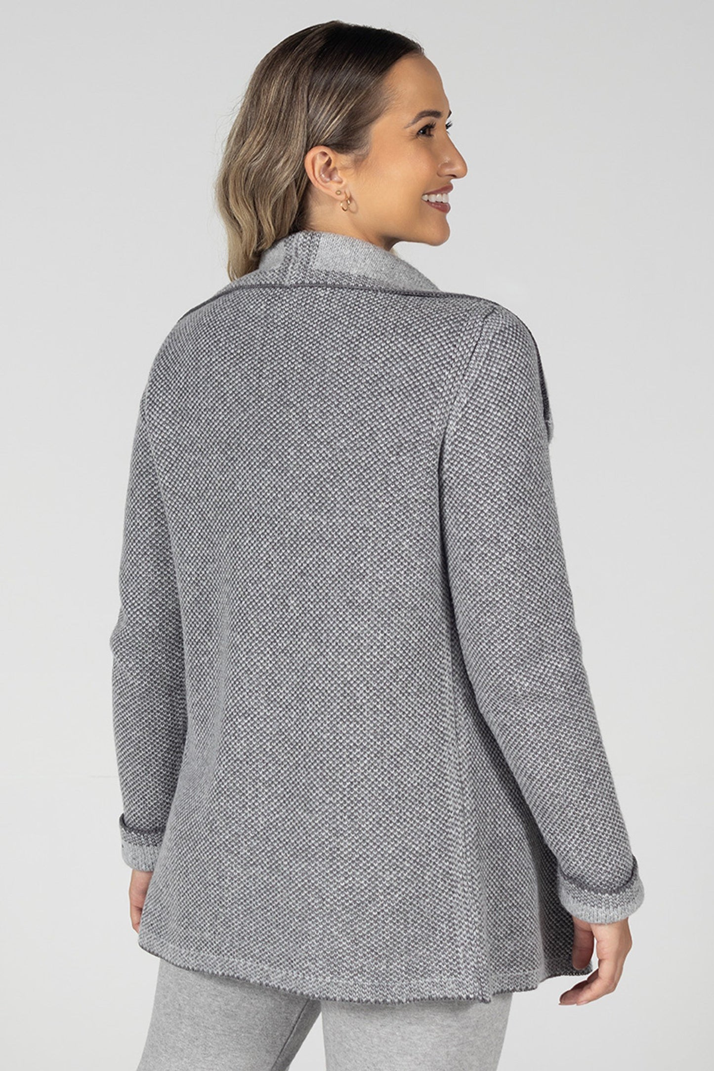 Women’s Reversible Knit Coat Grey – Elegant and Comfortable
