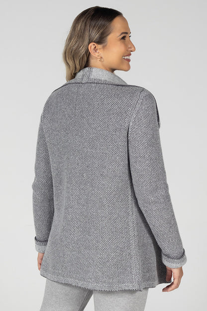 Women’s Reversible Knit Coat Grey – Elegant and Comfortable