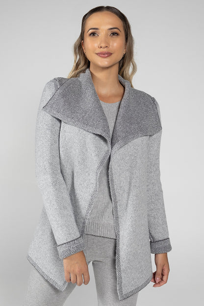 Women’s Reversible Knit Coat Grey – Elegant and Comfortable